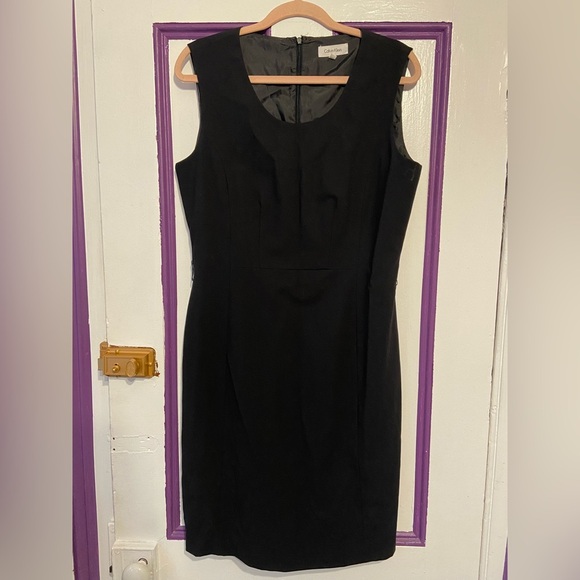 Calvin Klein Black Sleeveless Sheath Dress - Size 10 - Picture 1 of 7